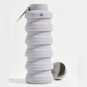 FREE PEOPLE • Mayim Collapsable Carabiner Bottle • Grey • With FP Reusable Bag